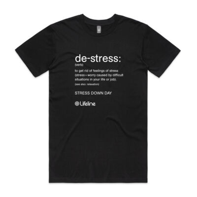de-stress: Men's Shirt (White Print) de-stress: Men's Shirt (White Print) Thumbnail
