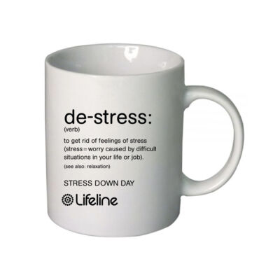 de-stress: Mug (Black Print) de-stress: Mug (Black Print) Thumbnail