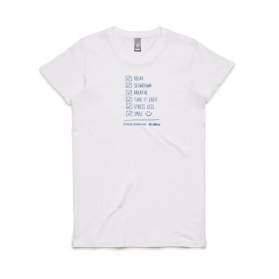 Stress Down Checklist - Womens Shirt (Blue Print) Stress Down Checklist - Womens Shirt (Blue Print) Thumbnail