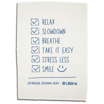 Stress Down Checklist - Cotton Teatowel Stress Down Checklist - Cotton Teatowel Thumbnail