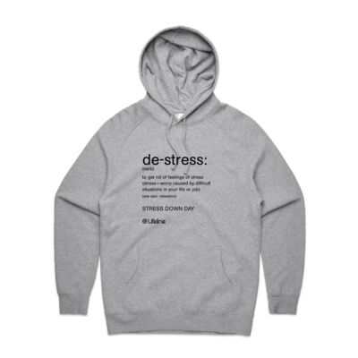 DE-STRESS MEN'S HOODIE (BLACK PRINT) DE-STRESS MEN'S HOODIE (BLACK PRINT) Thumbnail