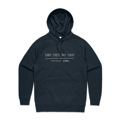 SORRY STRESS, NOT TODAY - MEN'S HOODIE (White PRINT) SORRY STRESS, NOT TODAY - MEN'S HOODIE (White PRINT) Thumbnail