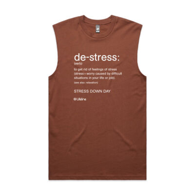 DE-STRESS: MEN'S TANK (WHITE PRINT) DE-STRESS: MEN'S TANK (WHITE PRINT) Thumbnail